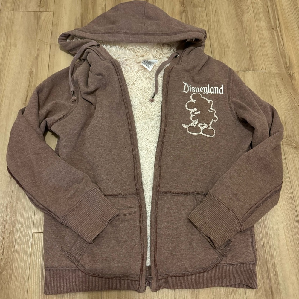 Disneyland Faux Fur Lined Zip-Up Hoodie Jacket